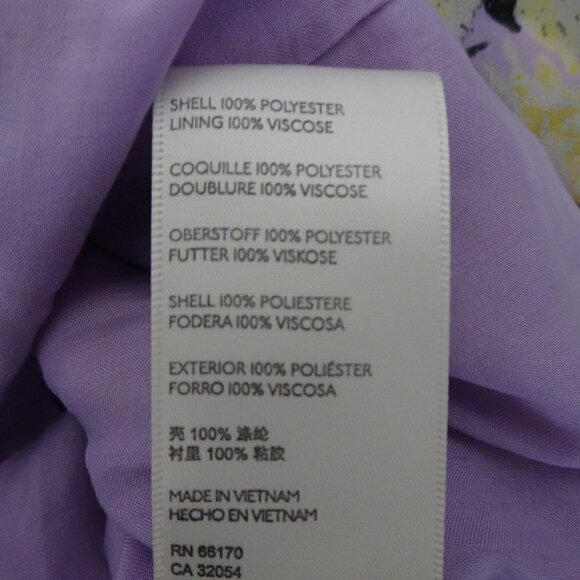 Free People Mabel Printed Blouse Top Women's XS Purple Yellow Open Back - Picture 16 of 16